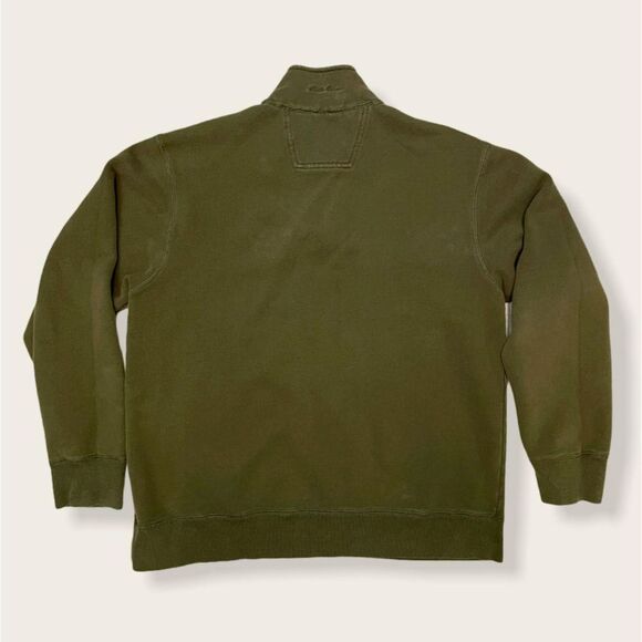 Eddie Bauer Men's Sweater - Quarter Zip - Pull Over - Green/Gray Stripe - Size L - Picture 2 of 4